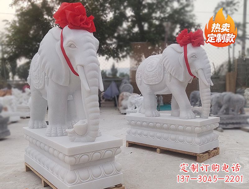 四川白色大象雕塑让你的家居更加精致