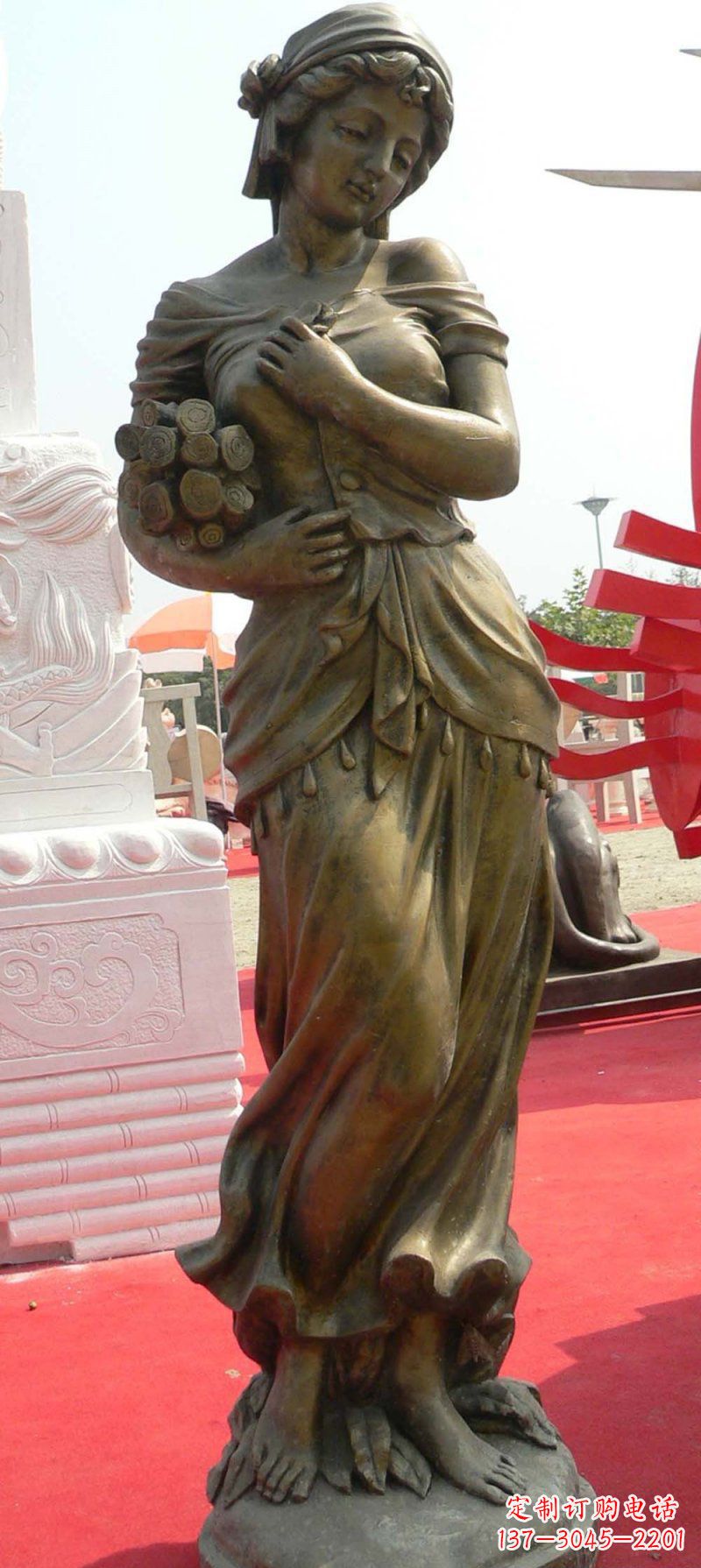 四川少女梦想铜雕