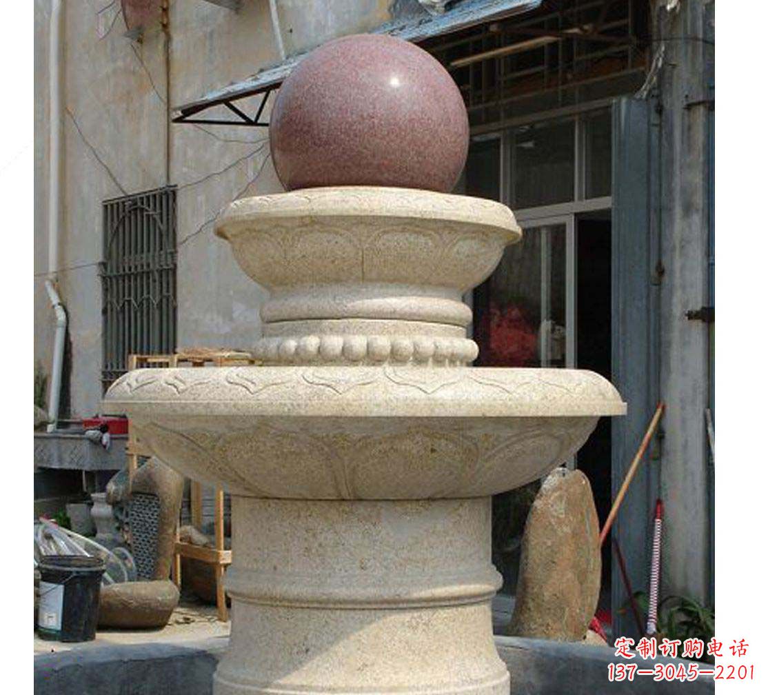 四川别墅景观大理石风水球喷泉雕塑