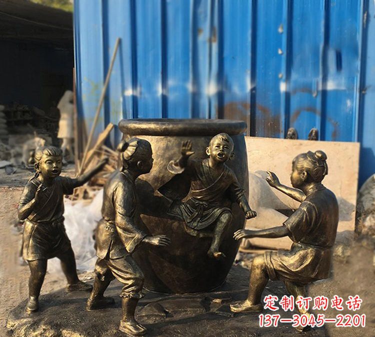 四川司马光雕塑以玻璃钢仿铜创作