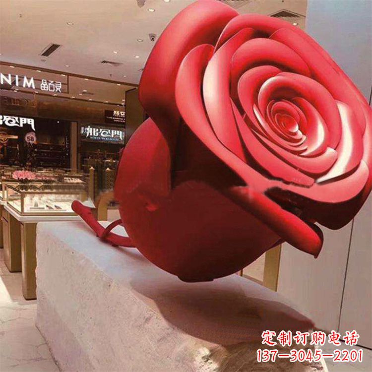 四川玻璃钢玫瑰花雕塑