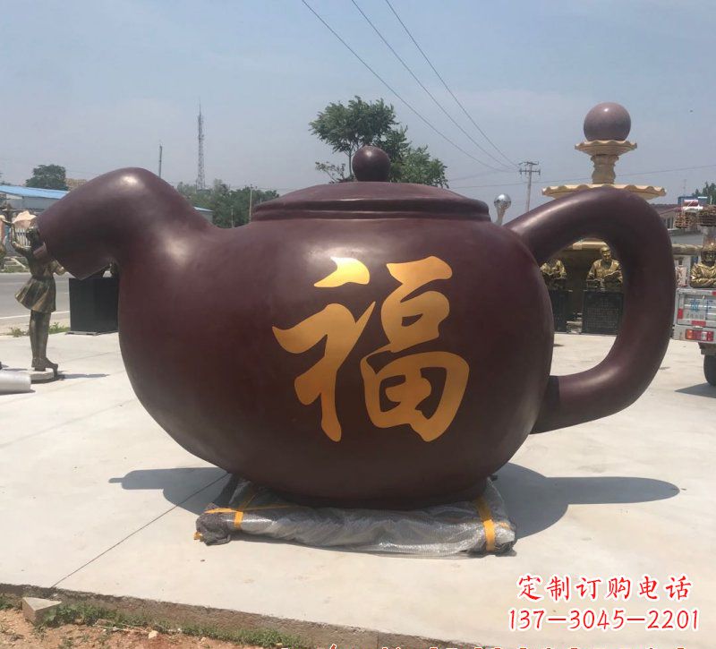 四川玻璃钢茶壶雕塑