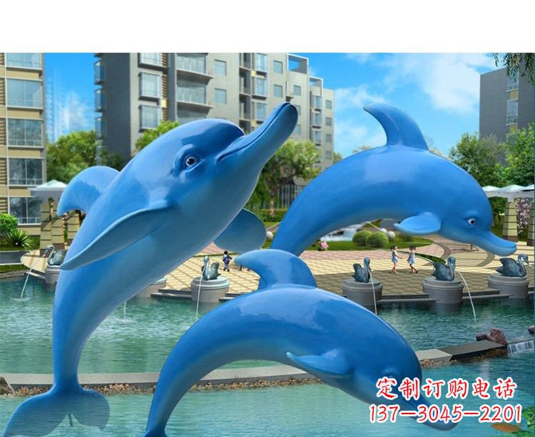 四川玻璃钢海豚雕塑灵动而美丽
