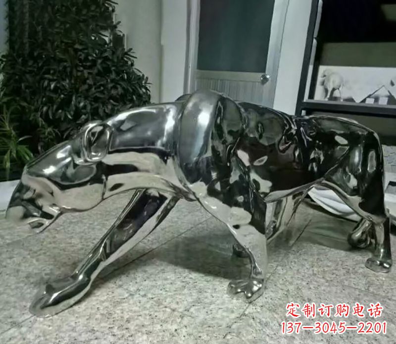 四川精美绝伦的不锈钢豹子雕塑