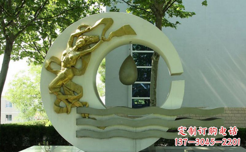 四川不锈钢嫦娥奔月景观雕塑