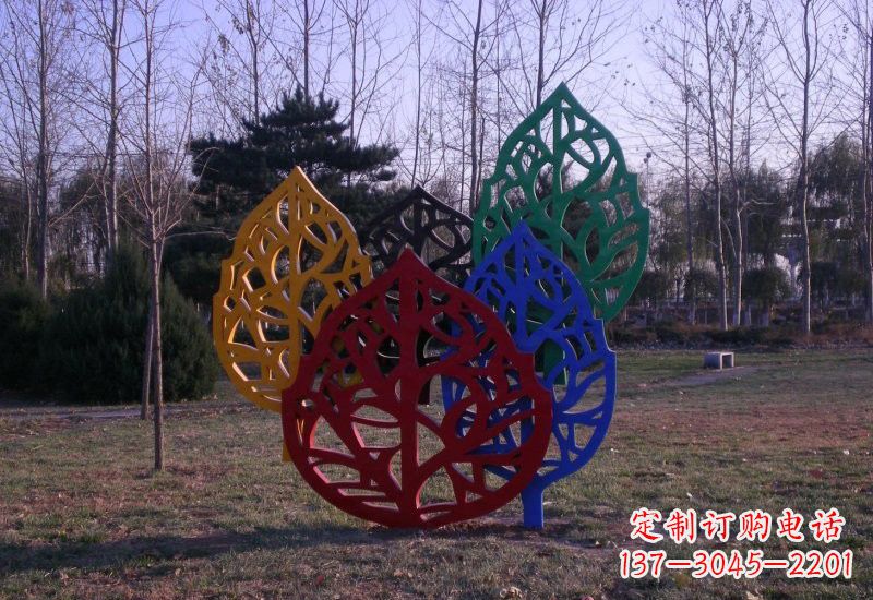 四川精美不锈钢树叶雕塑