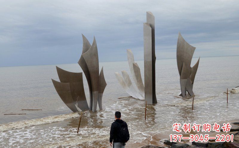 四川不锈钢船帆海边景观雕塑