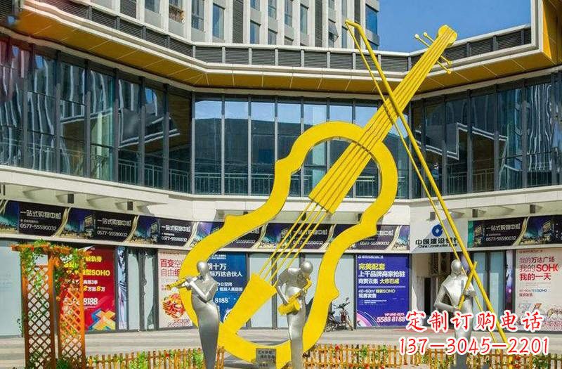 四川不锈钢大提琴雕塑美的融合