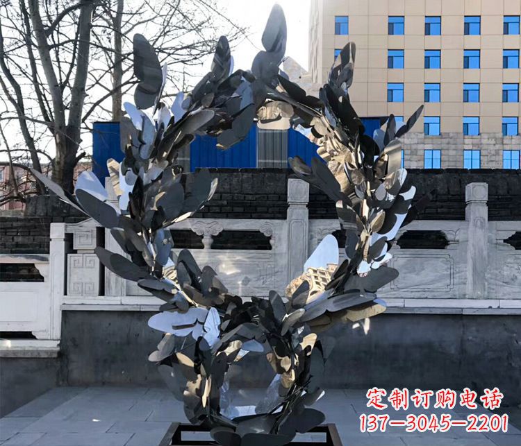 四川不锈钢蝴蝶花环景观雕塑