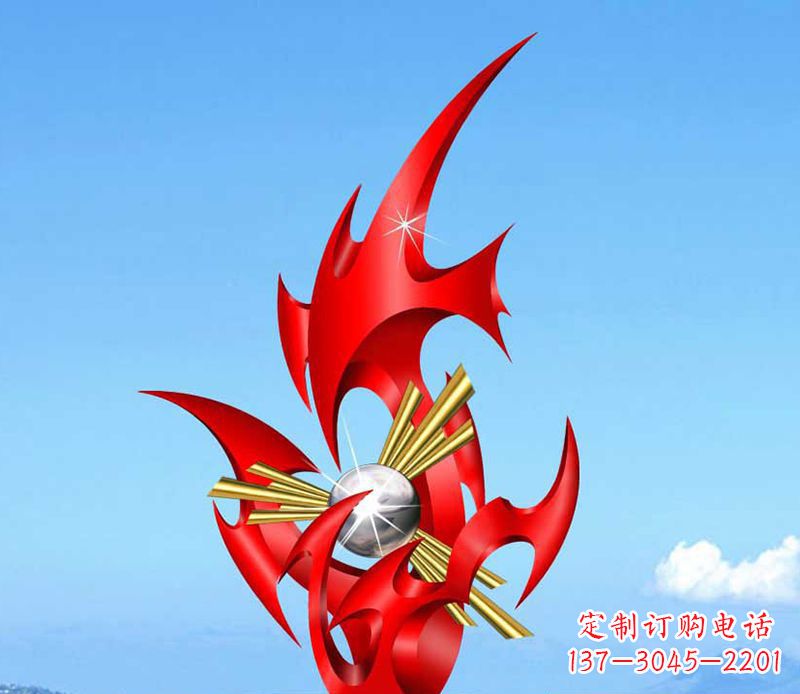 四川不锈钢火苗雕塑