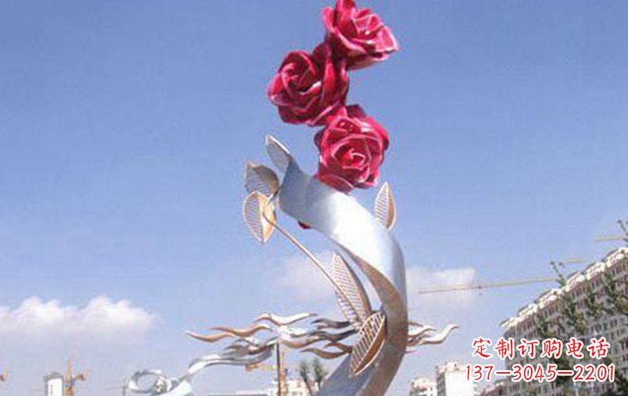 四川精美不锈钢玫瑰雕塑