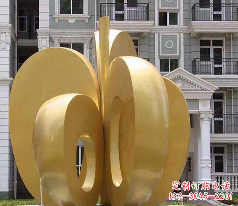 四川不锈钢苹果雕塑极具视觉震撼力