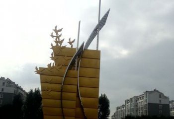 四川不锈钢城市帆船起航雕塑 
