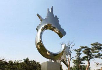 四川不锈钢抽象龙头雕塑