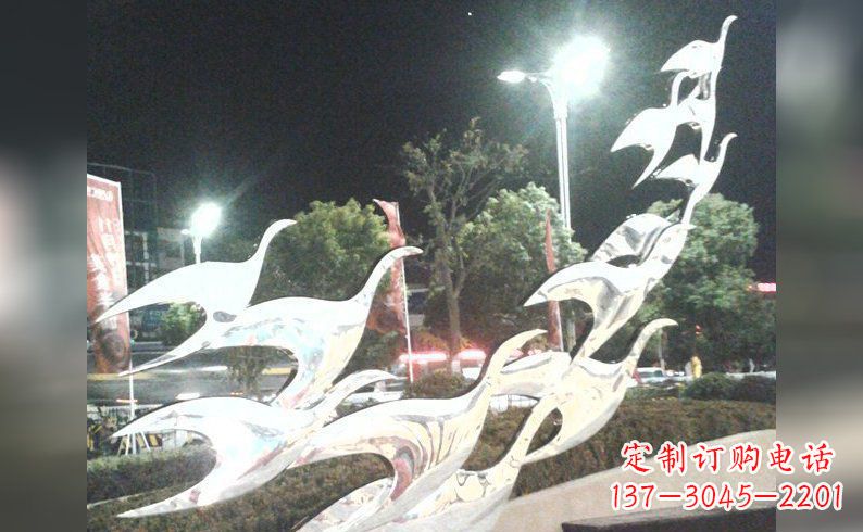 四川不锈钢大雁雕塑——灿烂的翱翔