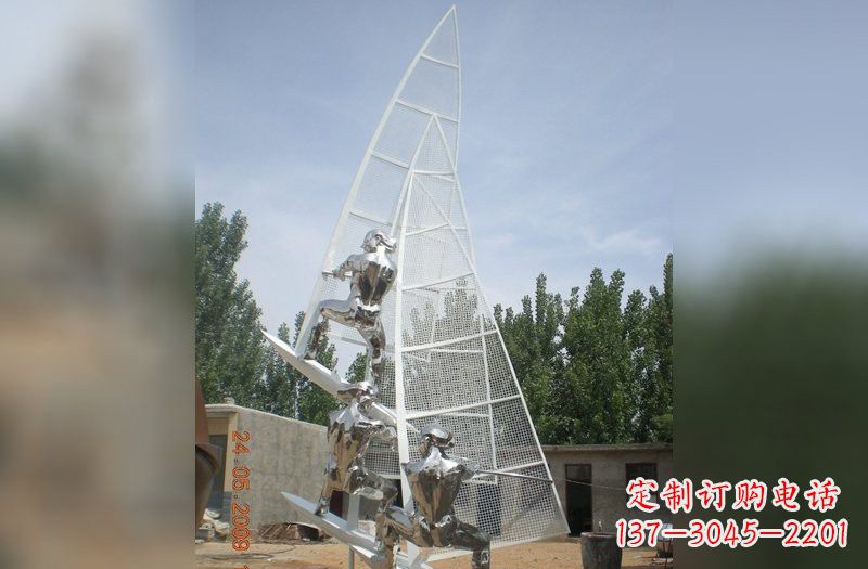 四川不锈钢帆船雕塑精美的艺术品