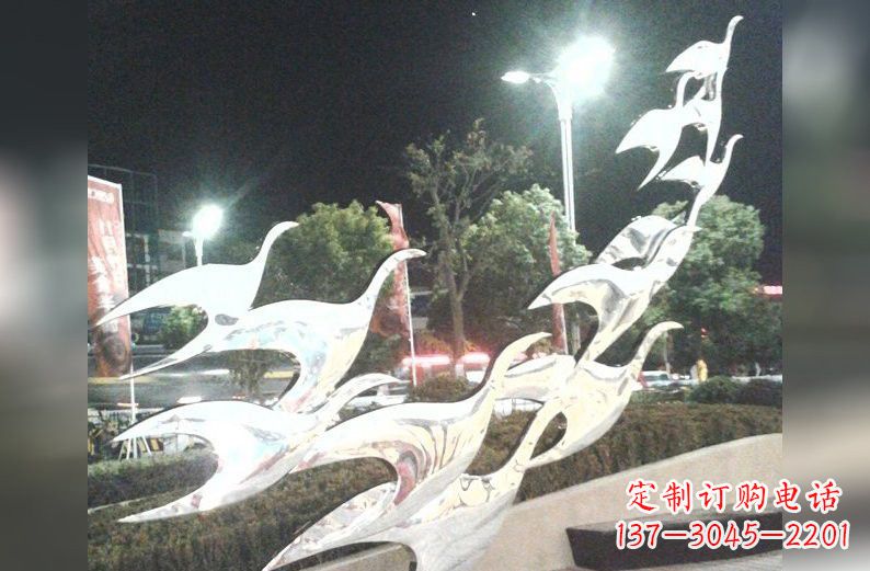 四川不锈钢大雁雕塑一种高雅的艺术美学