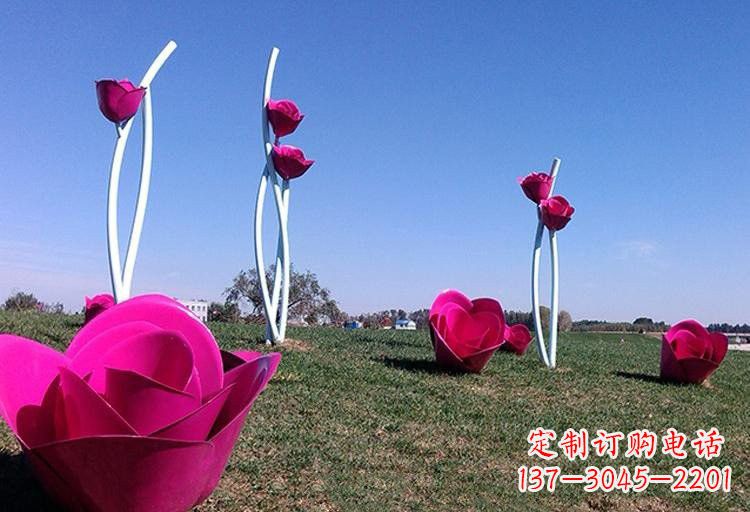 四川不锈钢玫瑰雕塑美丽的艺术之作