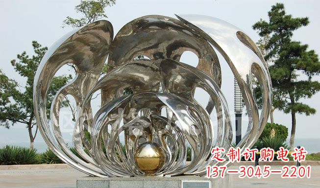 四川不锈钢贝壳珍珠雕塑艺术的融合