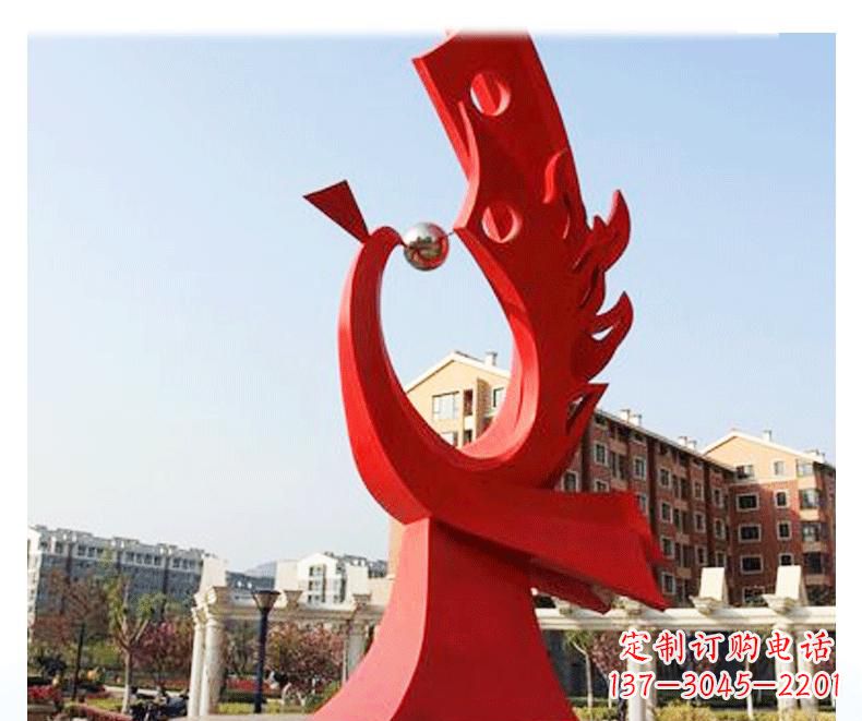 四川不锈钢凤凰雕塑——象征着新生
