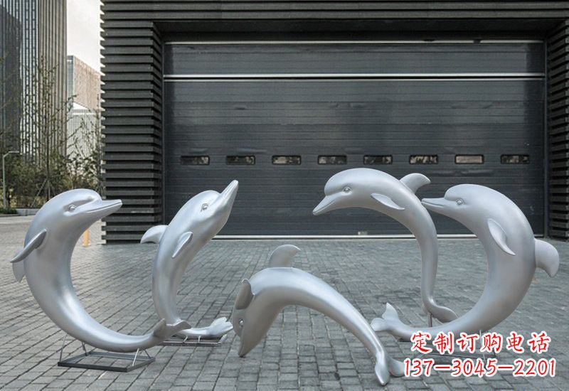 四川海豚的精灵——不锈钢公园海豚雕塑