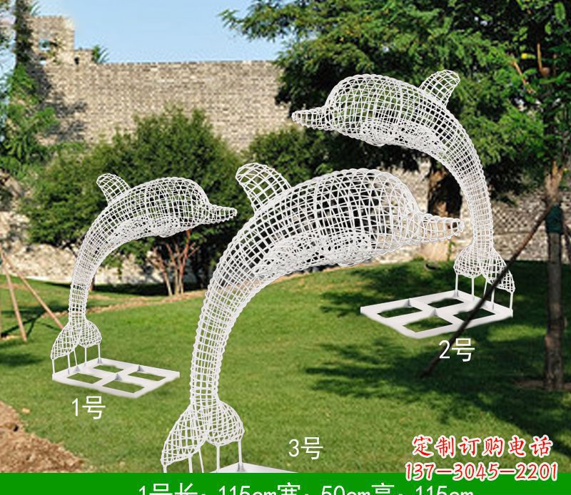 四川不锈钢海豚组合雕塑精美的艺术品