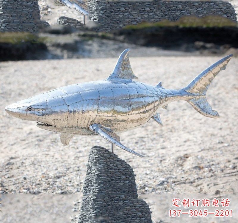 四川不锈钢海洋公园鲨鱼雕塑