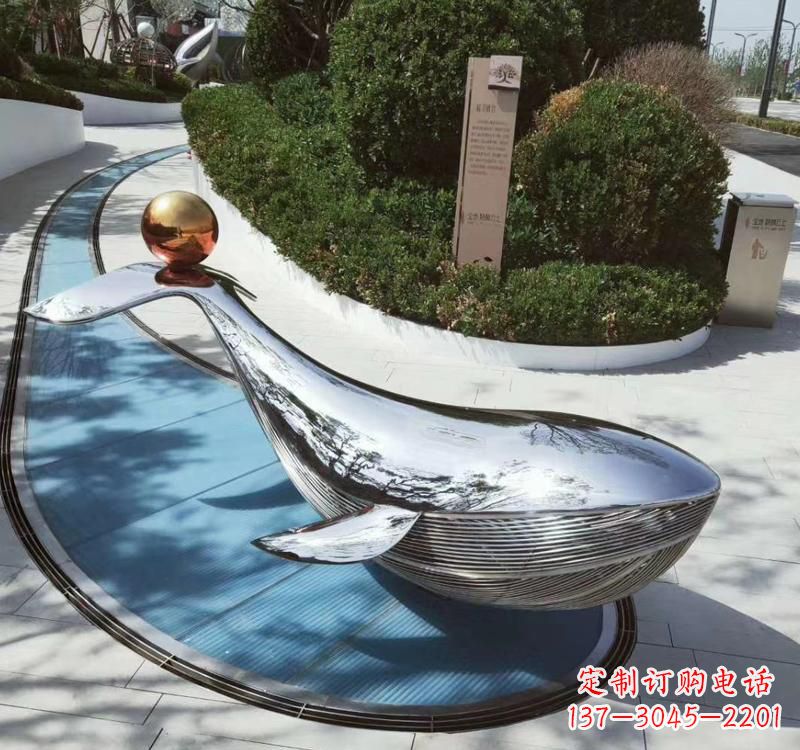 四川精美不锈钢海豚雕塑