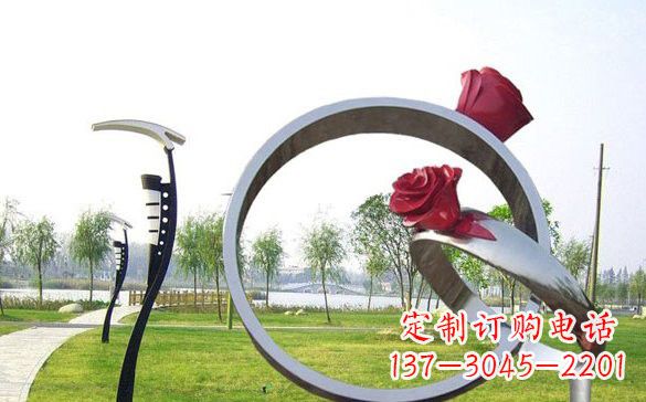 四川不锈钢玫瑰花戒指精致雕塑之美