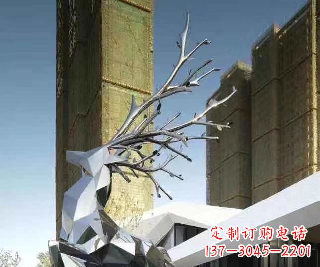 四川梅花鹿雕塑美丽的景观和动物雕塑