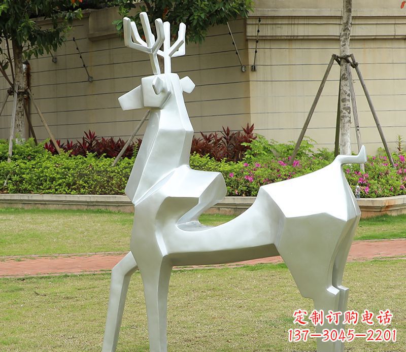 四川不锈钢美陈动物雕塑——鹿
