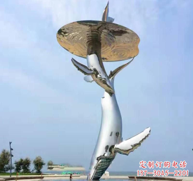 四川不锈钢海豚雕塑精美的艺术品