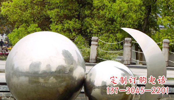 四川不锈钢球形地球月亮雕塑精美的艺术之作