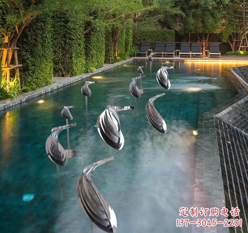 四川不锈钢动物雕塑——美丽的水景装置