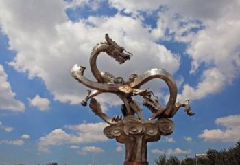 四川不锈钢双龙戏珠雕塑——千古传说的艺术瑰宝