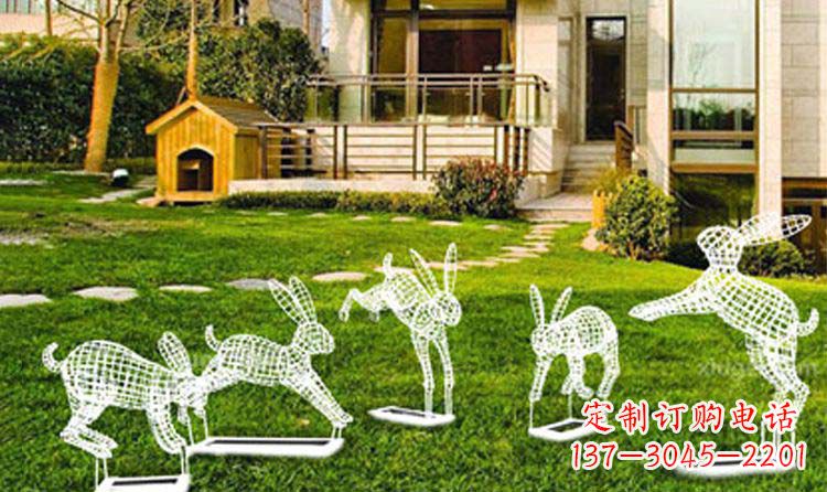 四川不锈钢兔子镂空雕塑