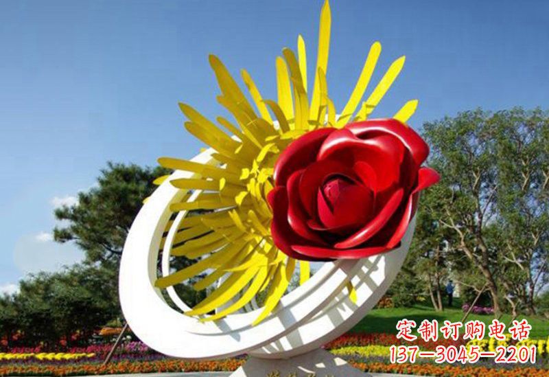 四川不锈钢玫瑰花雕塑——给城市景观带来美丽