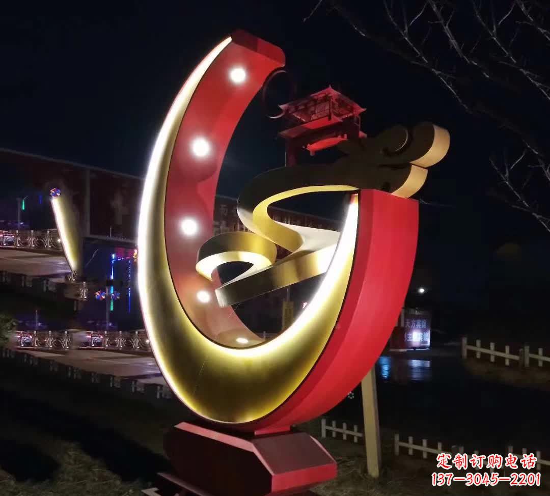 四川不锈钢月亮抽象雕塑——璀璨星空下的绝美艺术