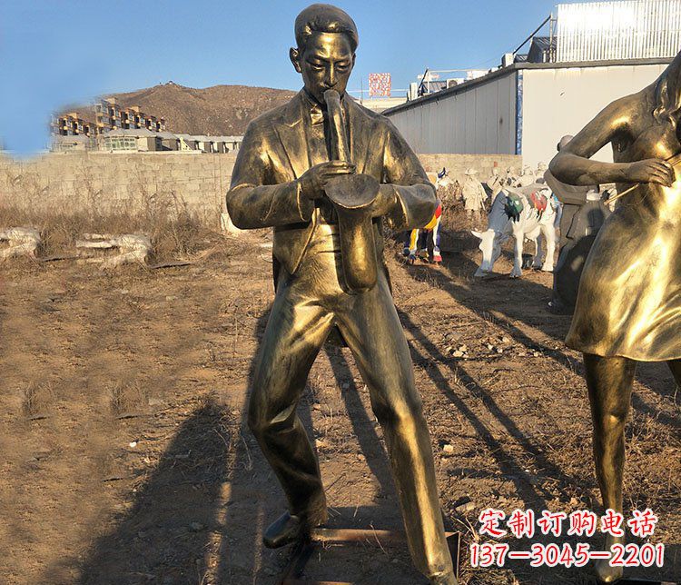 四川铜雕萨克斯风音乐人物