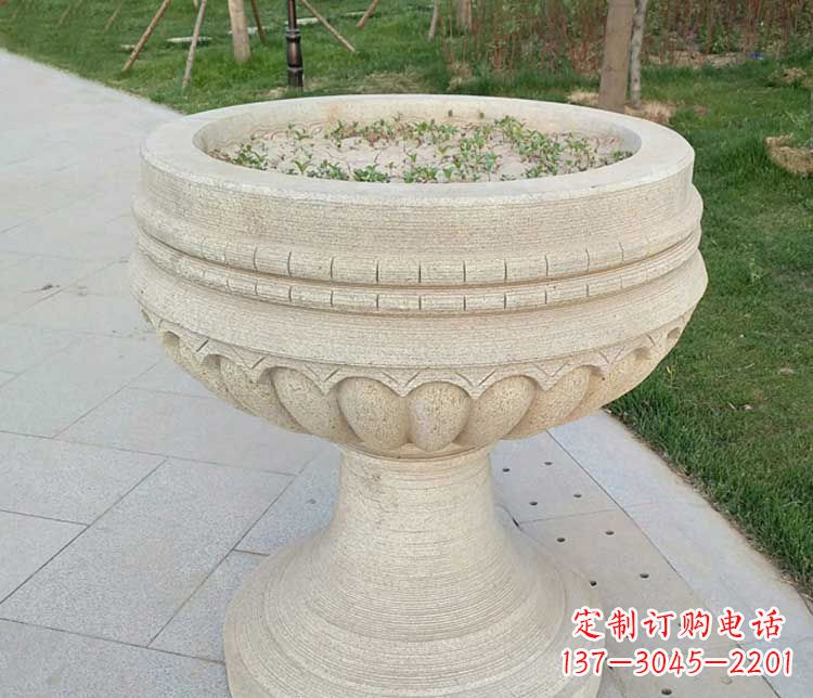 四川大理石花盆石雕