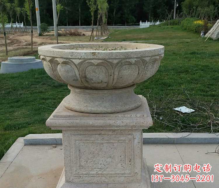 四川大理石花盆石雕