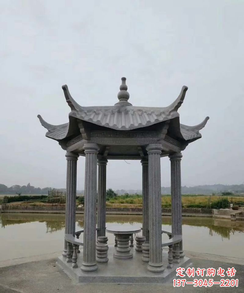 四川大理石凉亭石雕塑，优雅经典无双