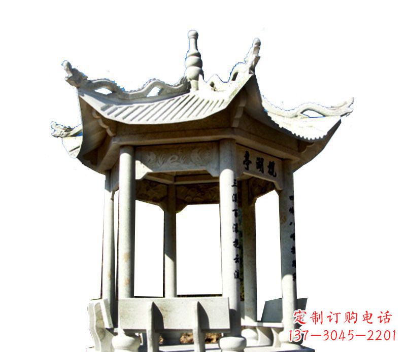 四川大理石凉亭石雕，历史韵味浓郁