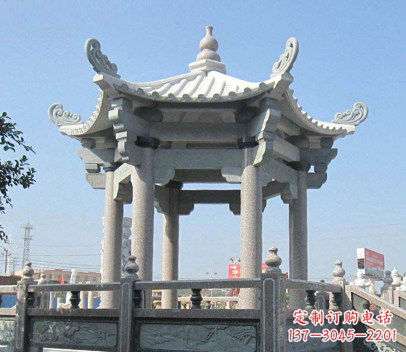 四川大理石六角凉亭石雕，为您的家园带来浪漫情怀