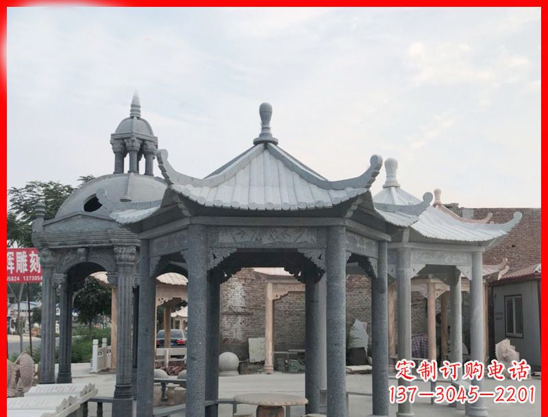 四川六角凉亭石雕