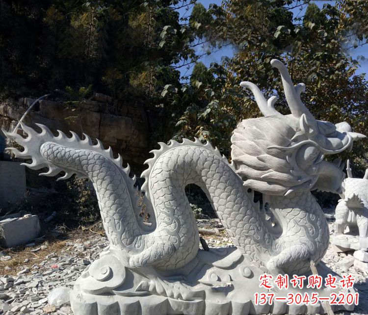 四川精美大理石龙雕塑