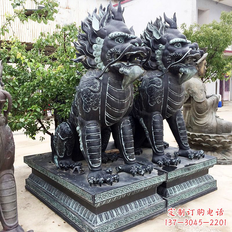四川象征威严的大理石麒麟雕塑