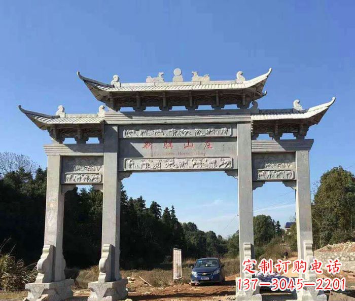 四川精美石雕牌坊雕塑
