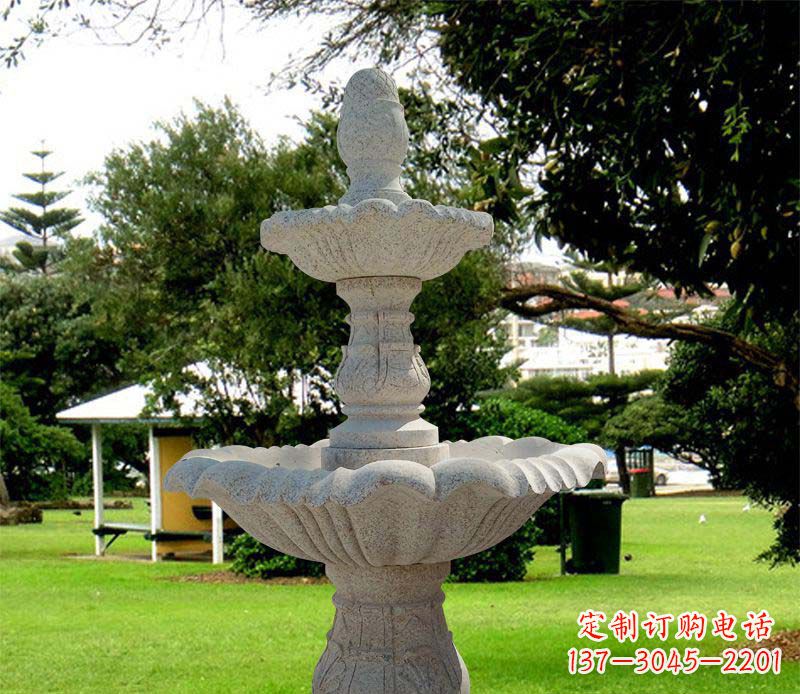 四川大理石双层喷泉雕塑,精美绝伦