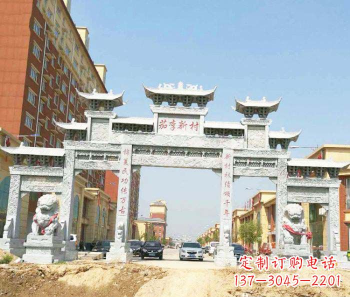 四川大型五门石雕牌楼